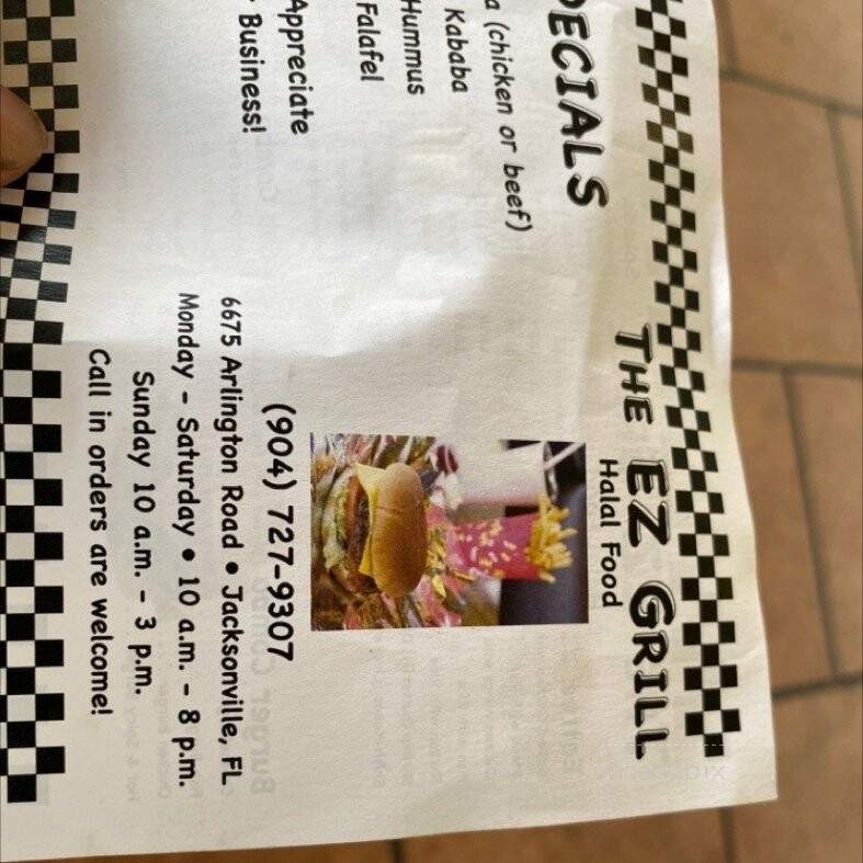 E Z Grill - Jacksonville, FL menu_pic
