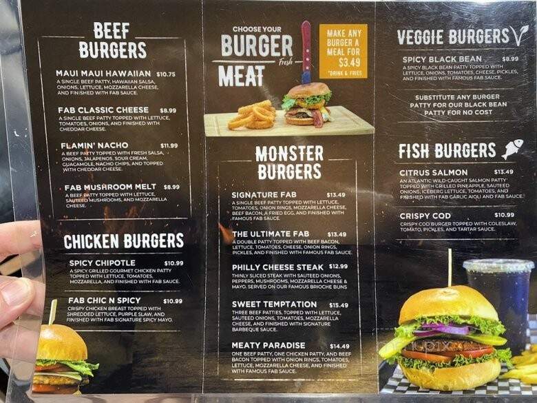 Fab Burgers - Surrey, BC menu_pic