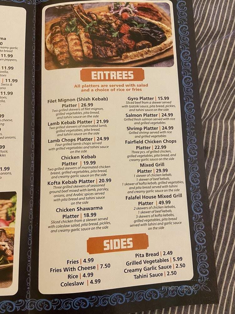 Fairfield Falafel House - Fairfield, NJ menu_pic