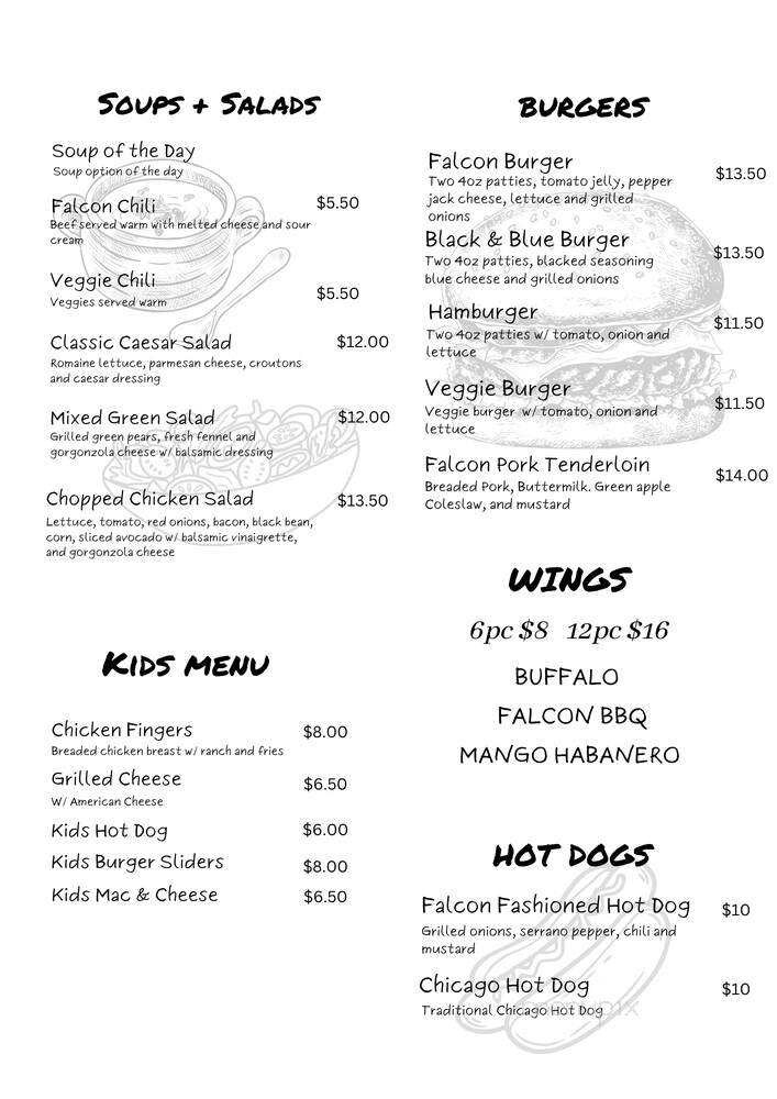 Falcon's Handcrafted Sandwiches - Chicago, IL menu_pic