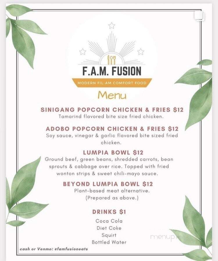 Fam Fusion - Elk Grove, CA menu_pic