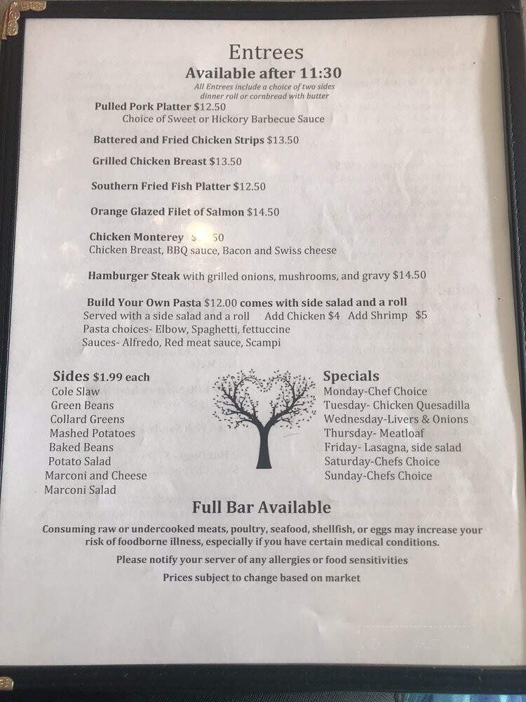 Family Tree Ts Cafe - Low Moor, VA menu_pic