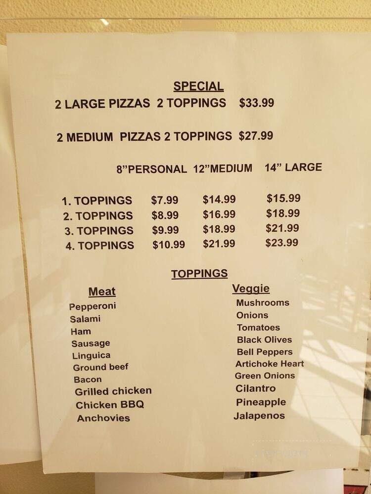Fast Express Pizza & Pasta - San Jose, CA menu_pic