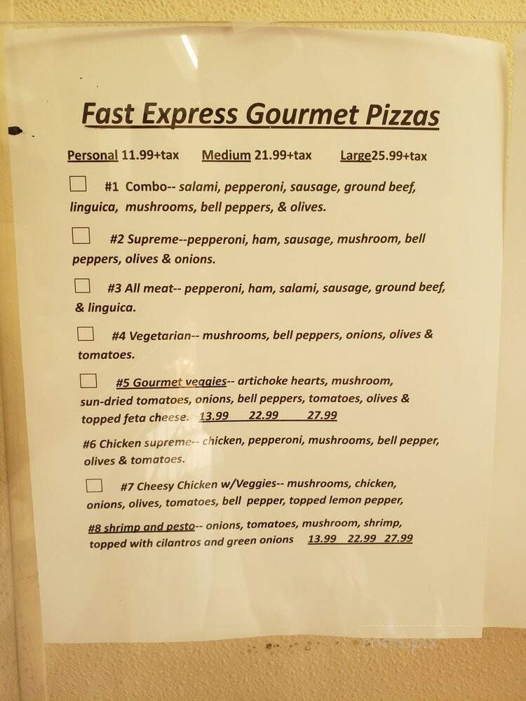 Fast Express Pizza & Pasta - San Jose, CA menu_pic