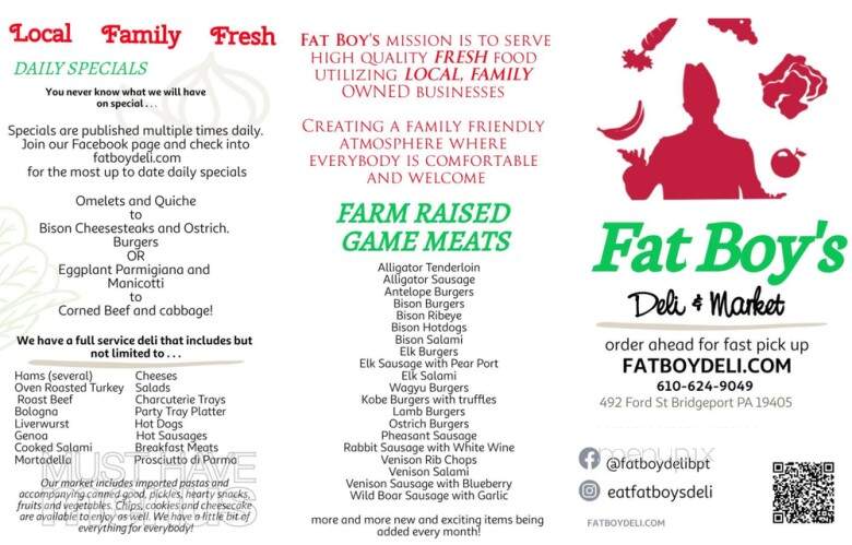Fat Boy's Deli - Bridgeport, PA menu_pic
