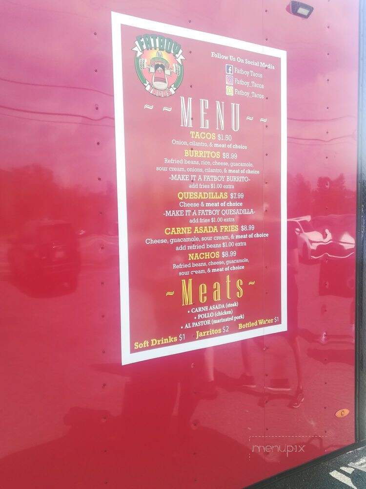 Fatboy Tacos - Clarksville, TN menu_pic