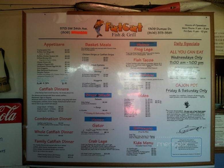 Fatcat Fish & Grill - Amarillo, TX menu_pic