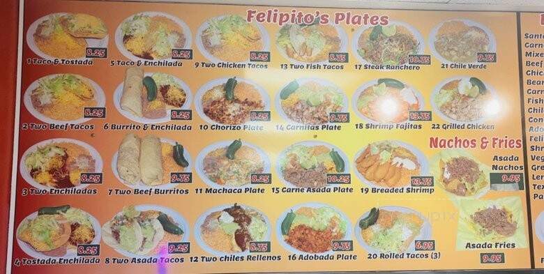 Felipito's Mexican Food - Las Vegas, NV menu_pic