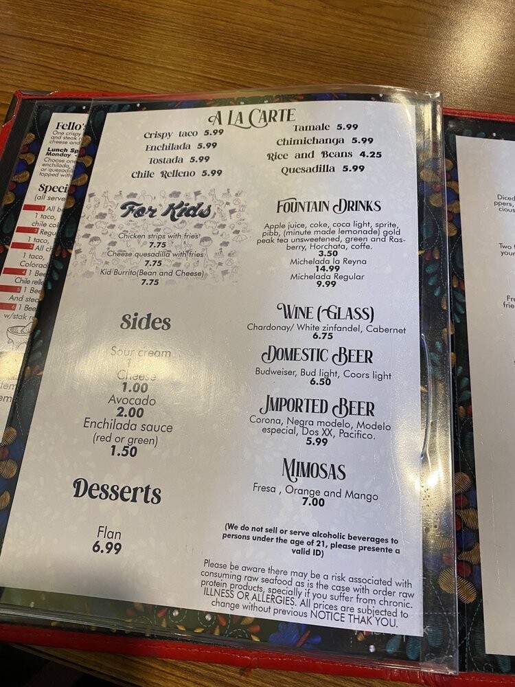 Fello's Mexican Restaurant - Manteca, CA menu_pic