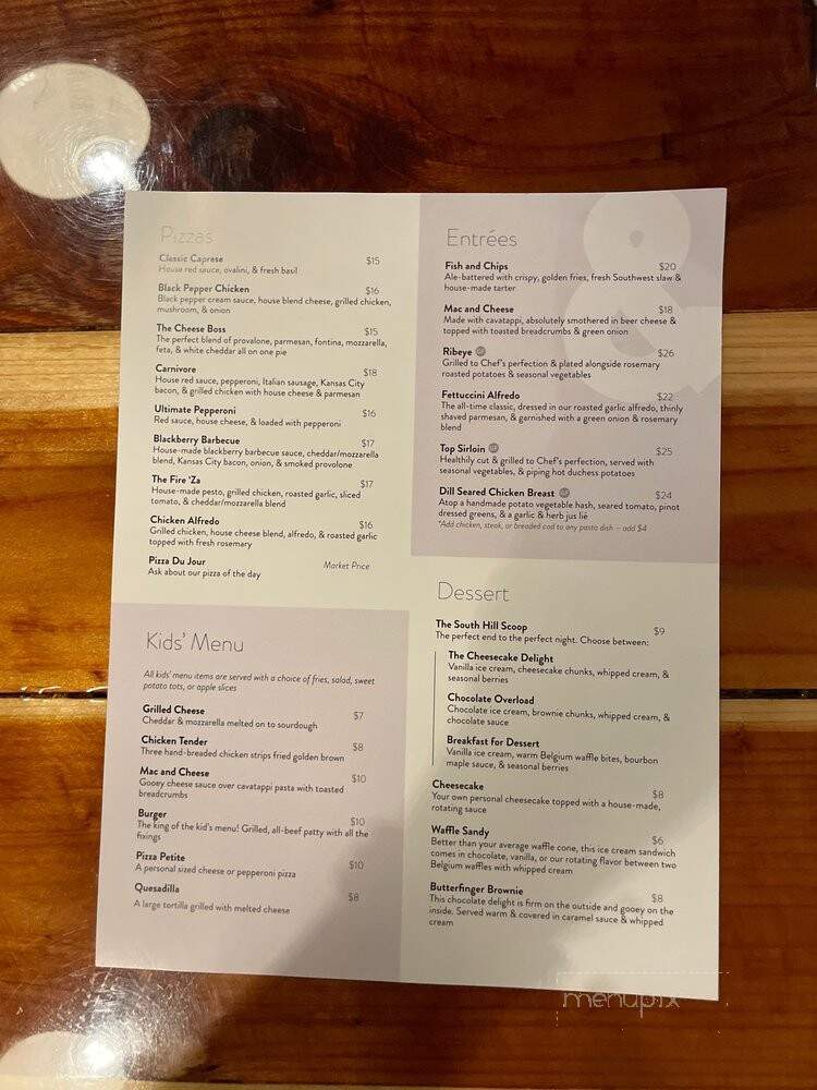 Fire and Ice Patio and Lounge - Spokane, WA menu_pic