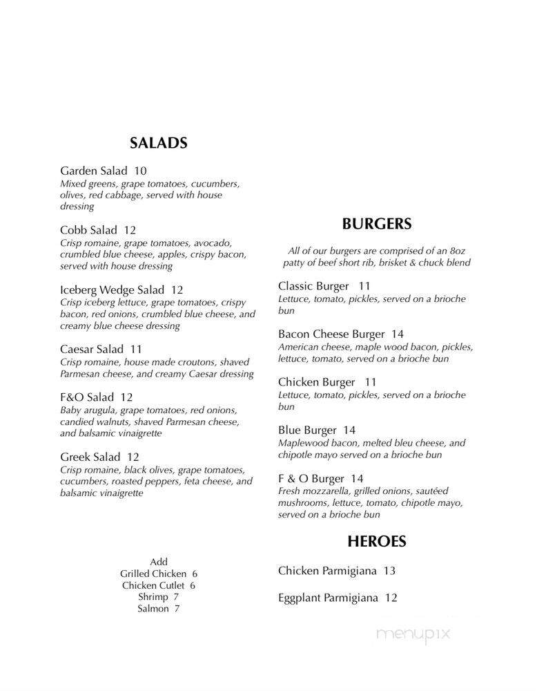 Fire & Oak Wood Burning Kitchen & Grill - Croton-on-Hudson, NY menu_pic