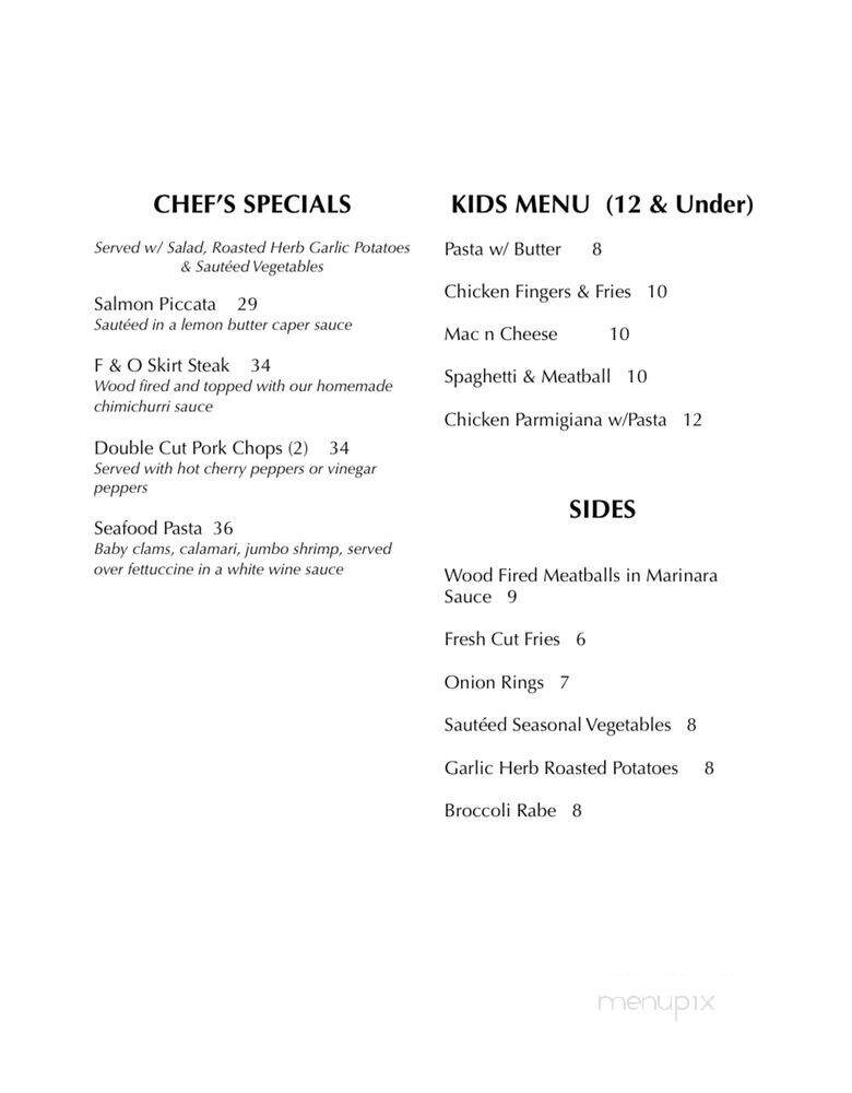 Fire & Oak Wood Burning Kitchen & Grill - Croton-on-Hudson, NY menu_pic