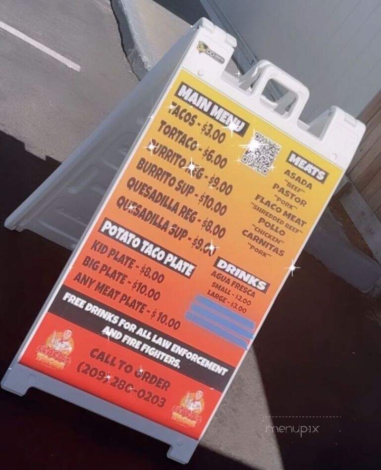 Flacos Tacos - Modesto, CA menu_pic