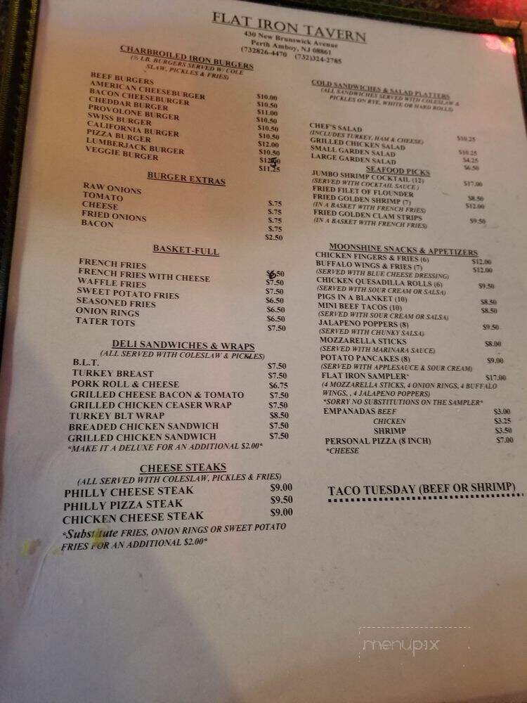 Flat Iron Tavern - Perth Amboy, NJ menu_pic