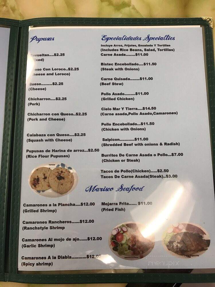 Flor Blanca Pupuseria Restaurante - Los Angeles, CA menu_pic