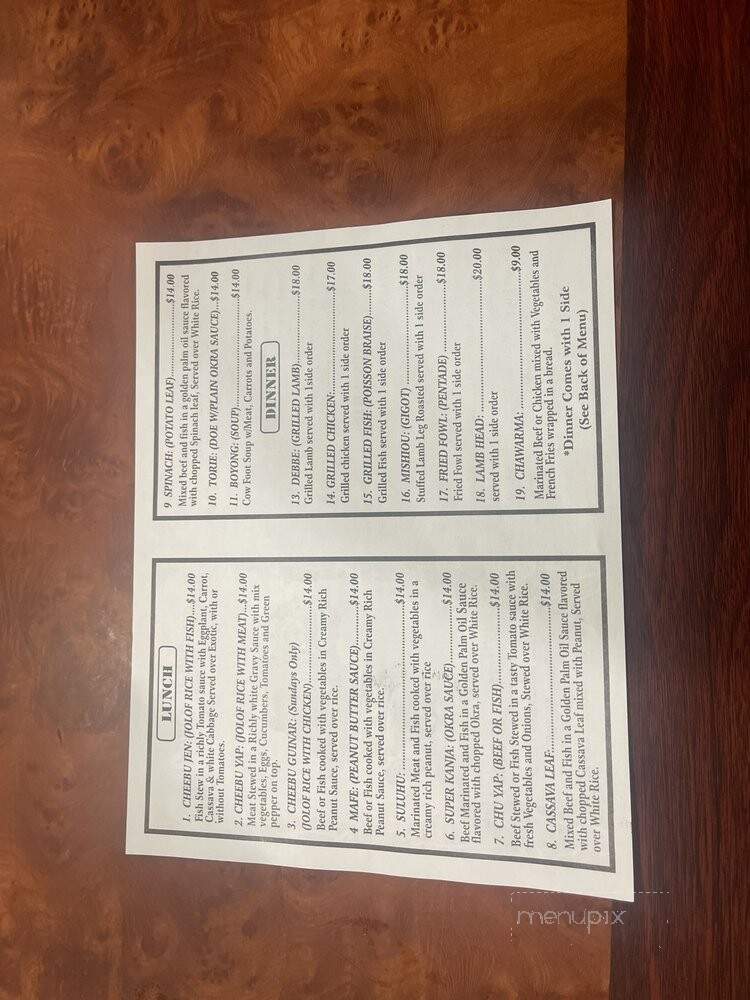 Fouta African American Restaurant - Bronx, NY menu_pic