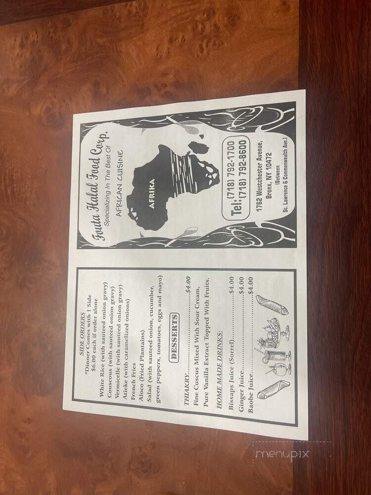 Fouta African American Restaurant - Bronx, NY menu_pic
