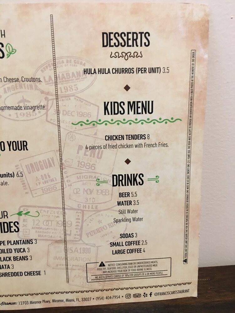 Francisca - Miramar, FL menu_pic