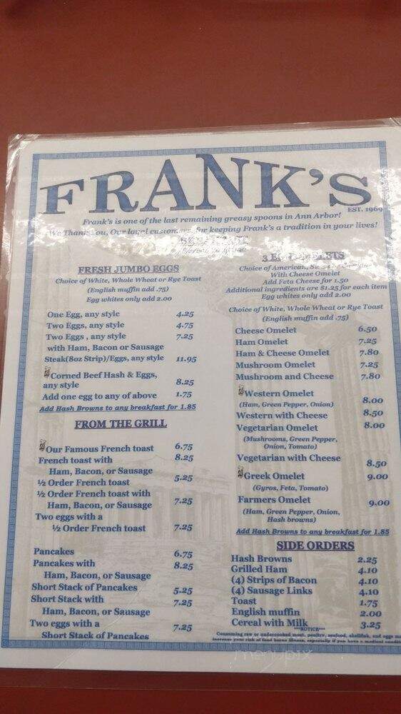 Frank's Restaurant - Ann Arbor, MI