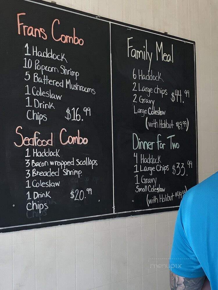 Fran's Chip Shop - Kingston, ON menu_pic
