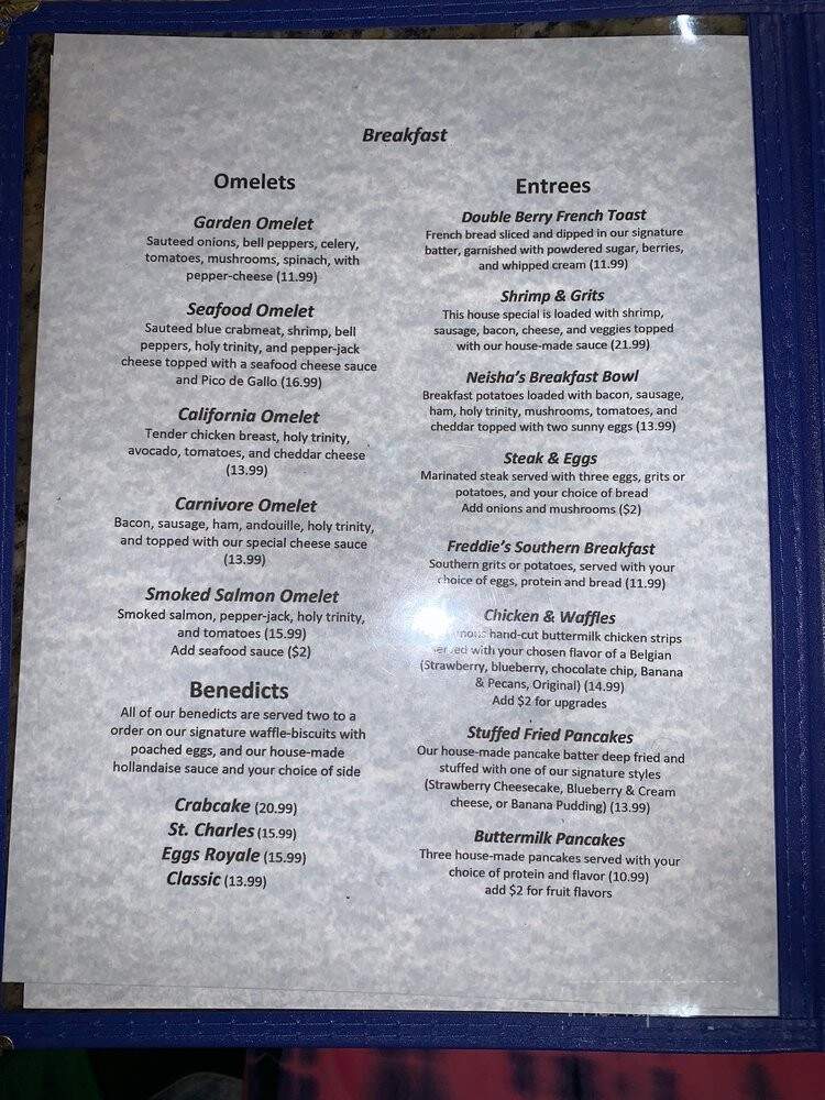 Freddie's Chicken and Waffles - New Orleans, LA menu_pic