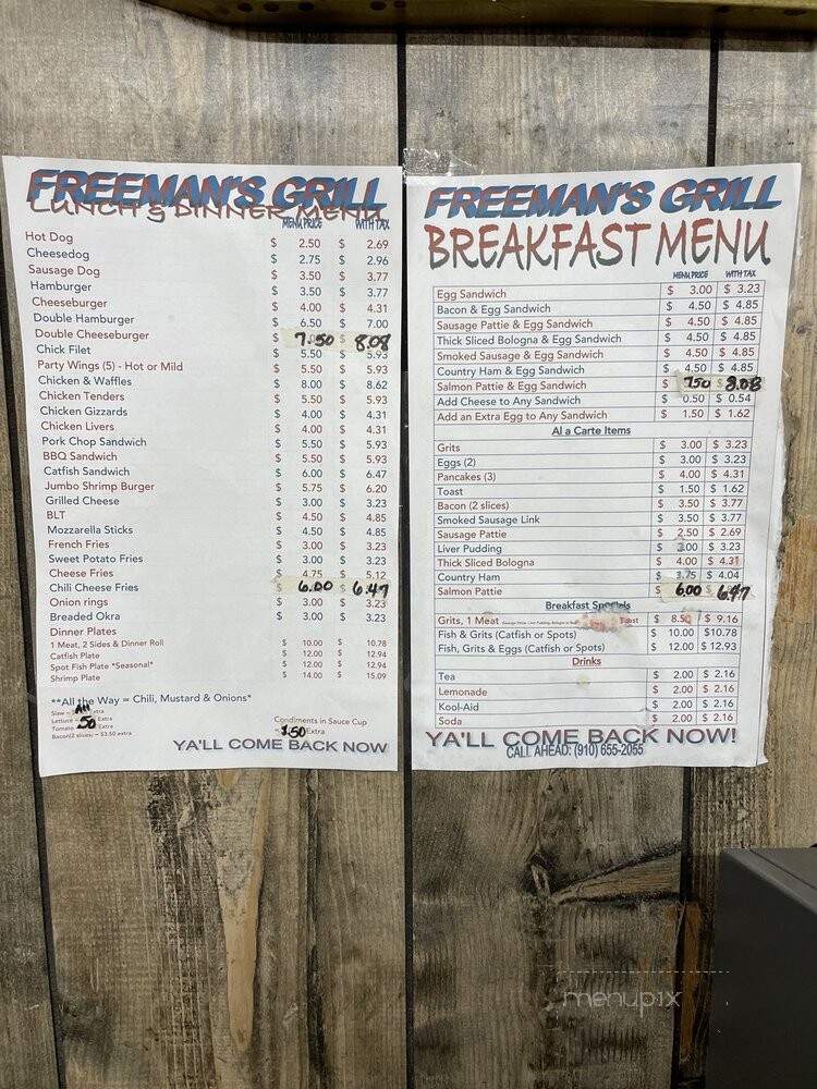 Long's Grill - Bolton, NC menu_pic