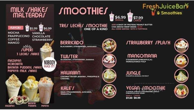 Fresh Juice Bar & Smoothies - Tyler, TX menu_pic