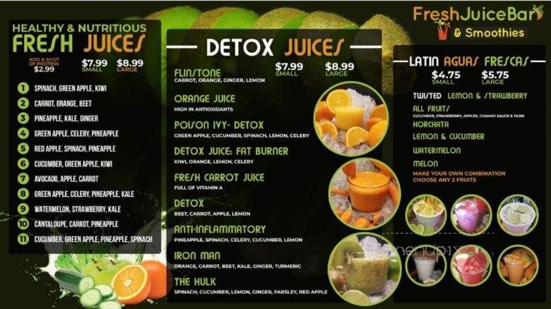 Fresh Juice Bar & Smoothies - Tyler, TX menu_pic
