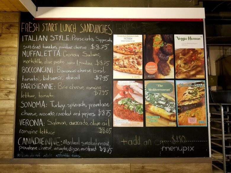 Fresh Start Bakery & Cafe - Toronto, ON menu_pic