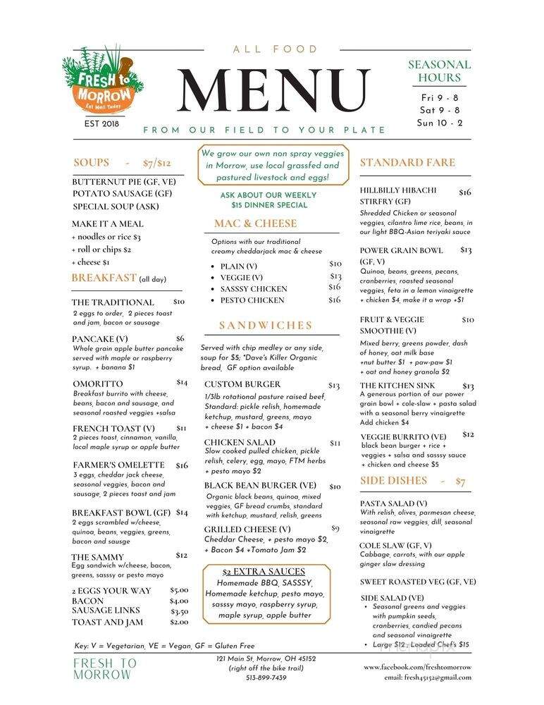 Fresh to Morrow - Morrow, OH menu_pic