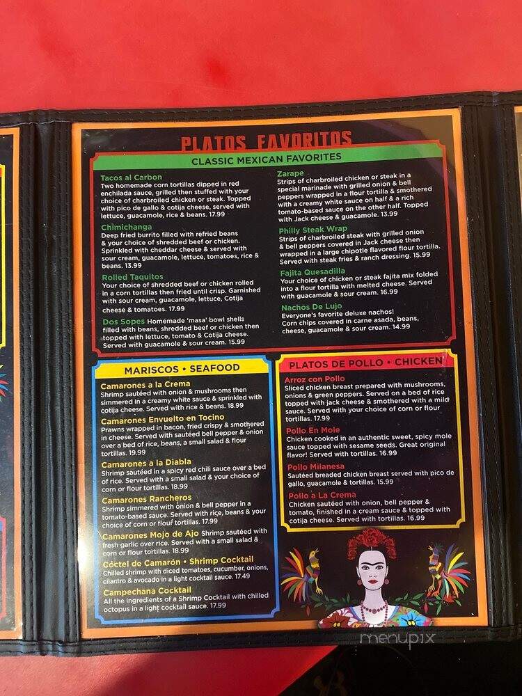 Frida Mexican Bar & Grill - Redding, CA menu_pic