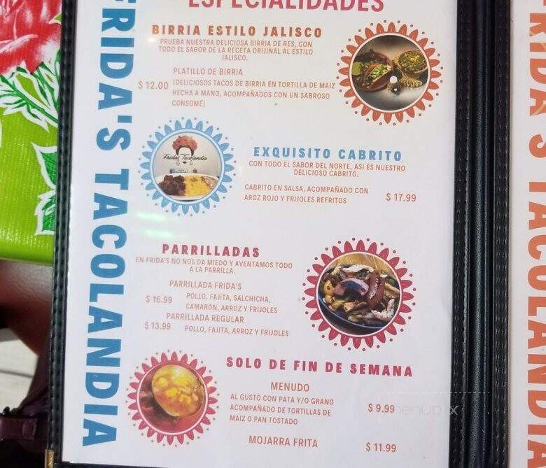 Frida's Tacolandia 2 - Dallas, TX menu_pic