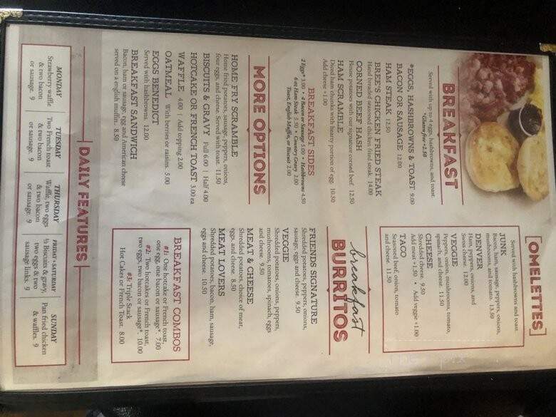 Friends Restaurant & Pub - Enterprise, OR menu_pic