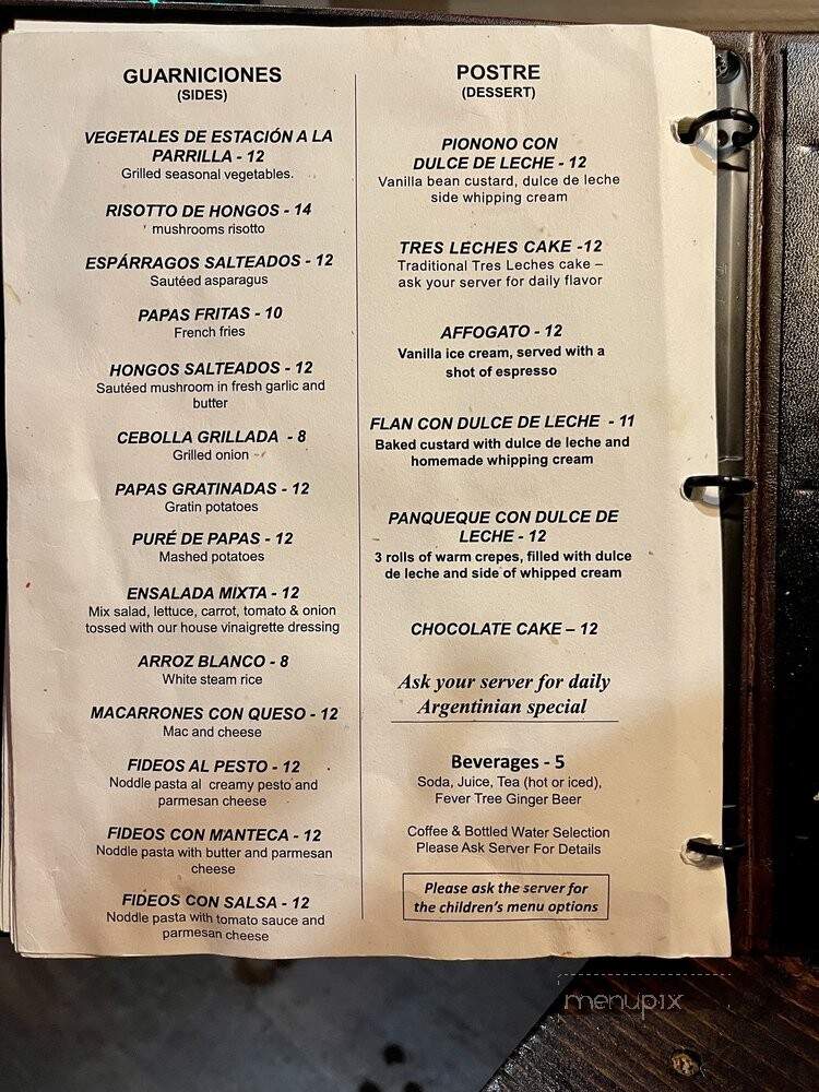 Fuego Argentinean Steak House - Maui, HI menu_pic