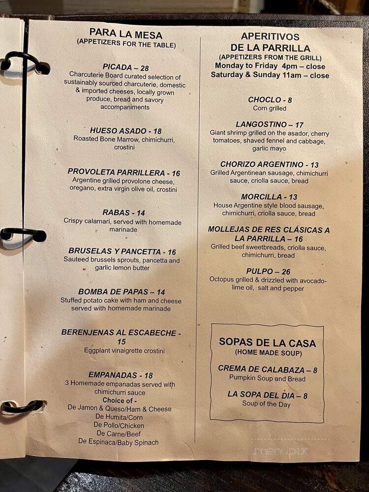 Fuego Argentinean Steak House - Maui, HI menu_pic