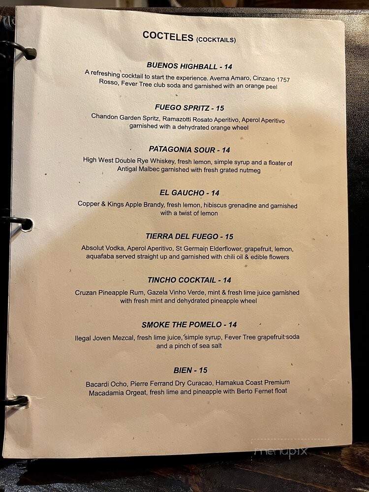 Fuego Argentinean Steak House - Maui, HI menu_pic