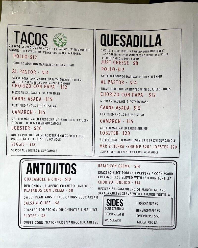 Fuego Picante - Hartford, CT menu_pic