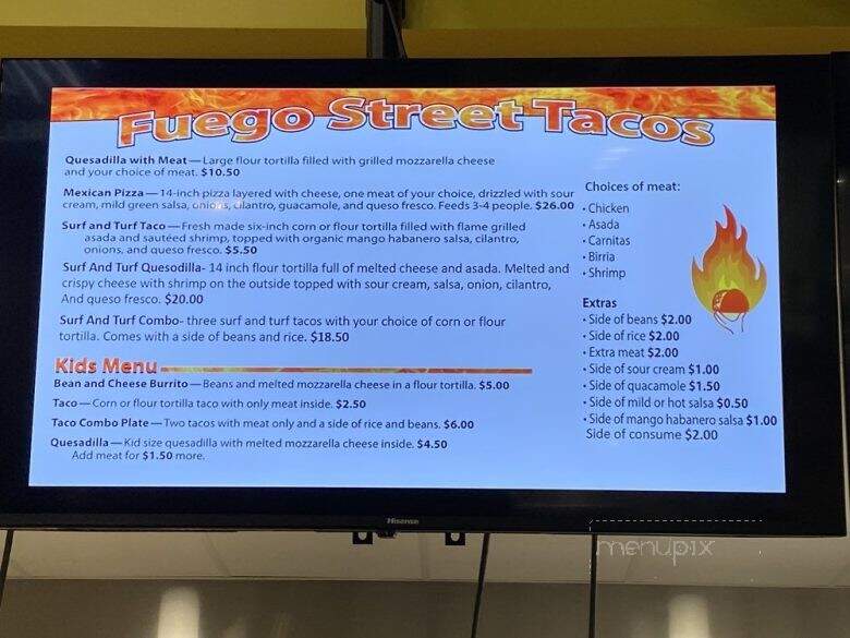 Fuego Street Tacos - Reno, NV menu_pic