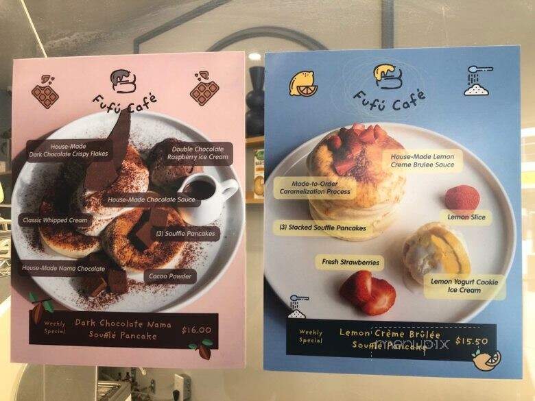 Fufu Pancake Cafe - Vancouver, BC menu_pic