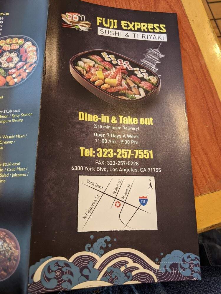 Fuji Express Sushi & Teriyaki - Los Angeles, CA menu_pic