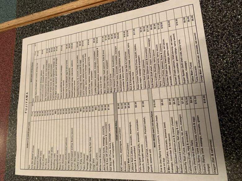 Fujiyama Japanese Restaurant - Northbrook, IL menu_pic