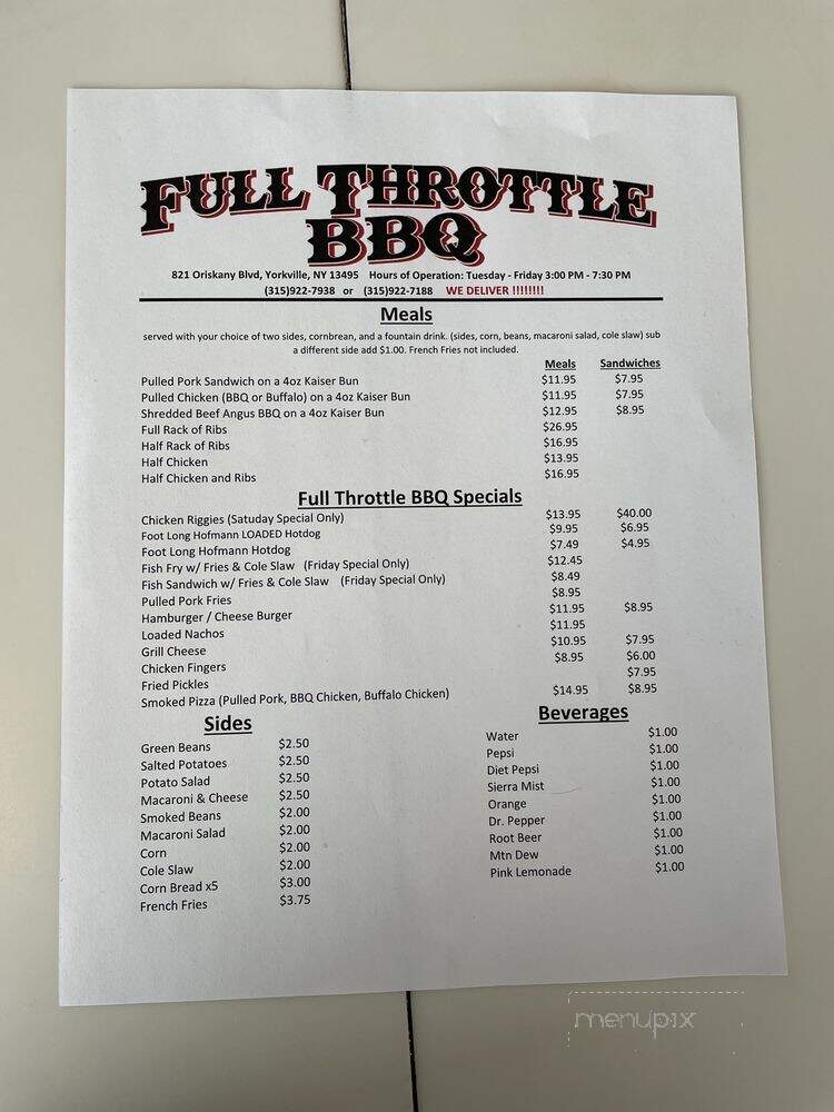 Full Throttle BBQ - Yorkville, NY