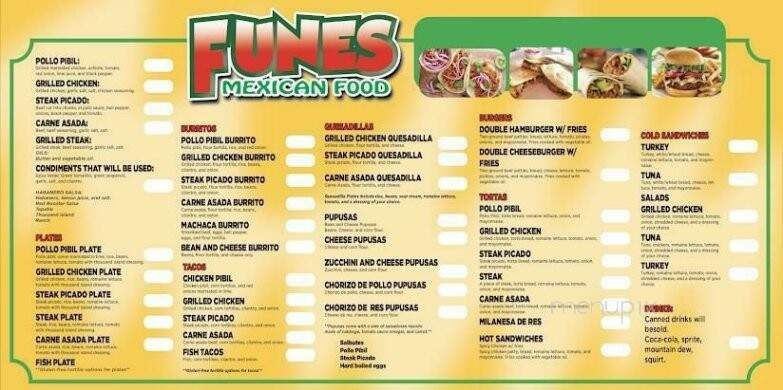 Funes Mexican Food - Santa Ana, CA menu_pic