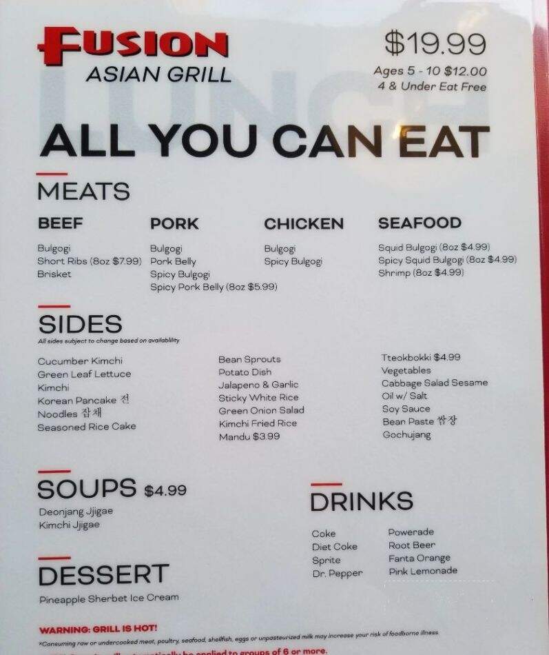 Fusion Asian Grill - Springville, UT menu_pic