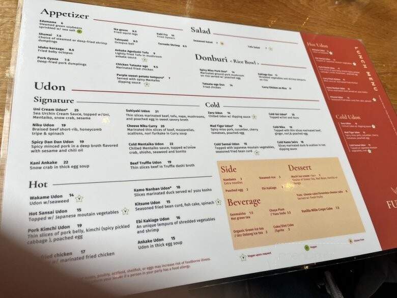 Futago Udon - Boston, MA menu_pic