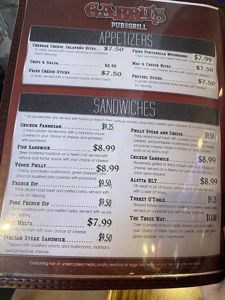 Cookie's Bar - Saginaw, MI menu_pic