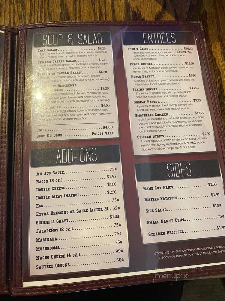 Cookie's Bar - Saginaw, MI menu_pic