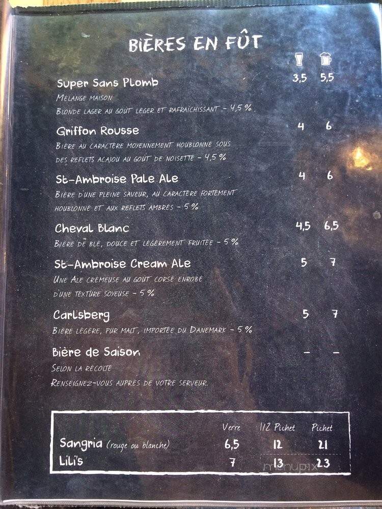 Garage Cafe - Montreal, QC menu_pic