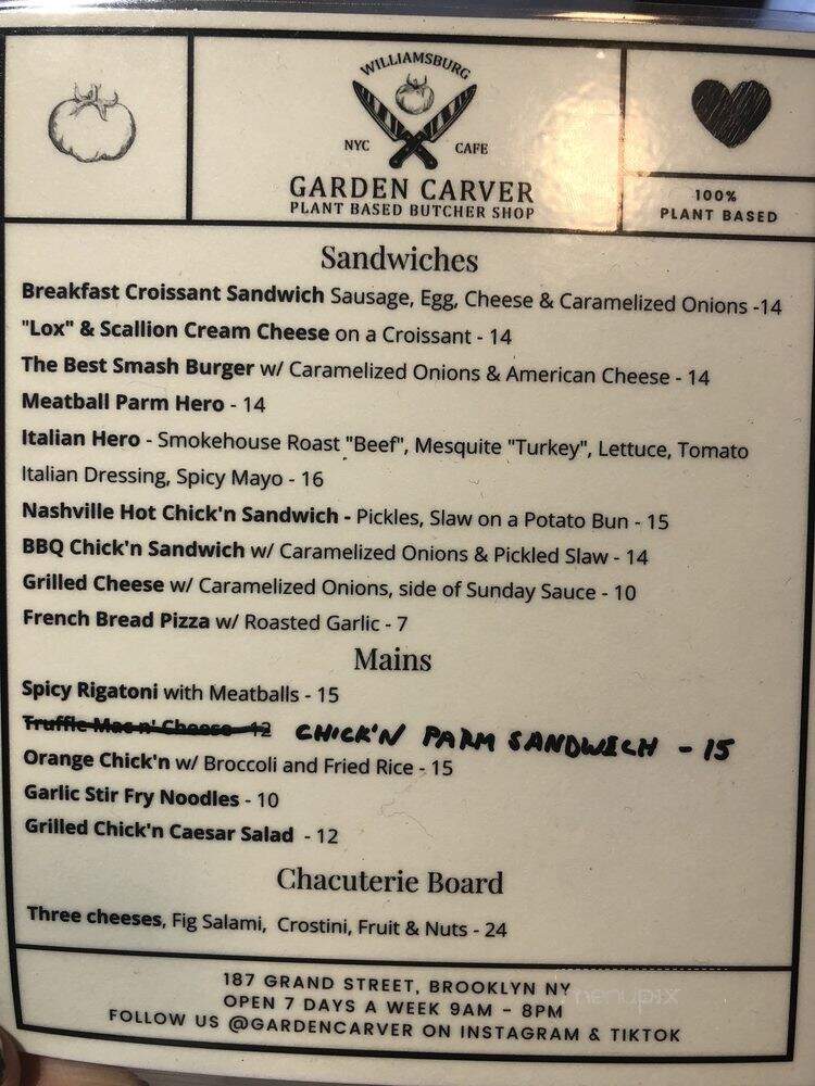 Garden Carver - Brooklyn, NY menu_pic
