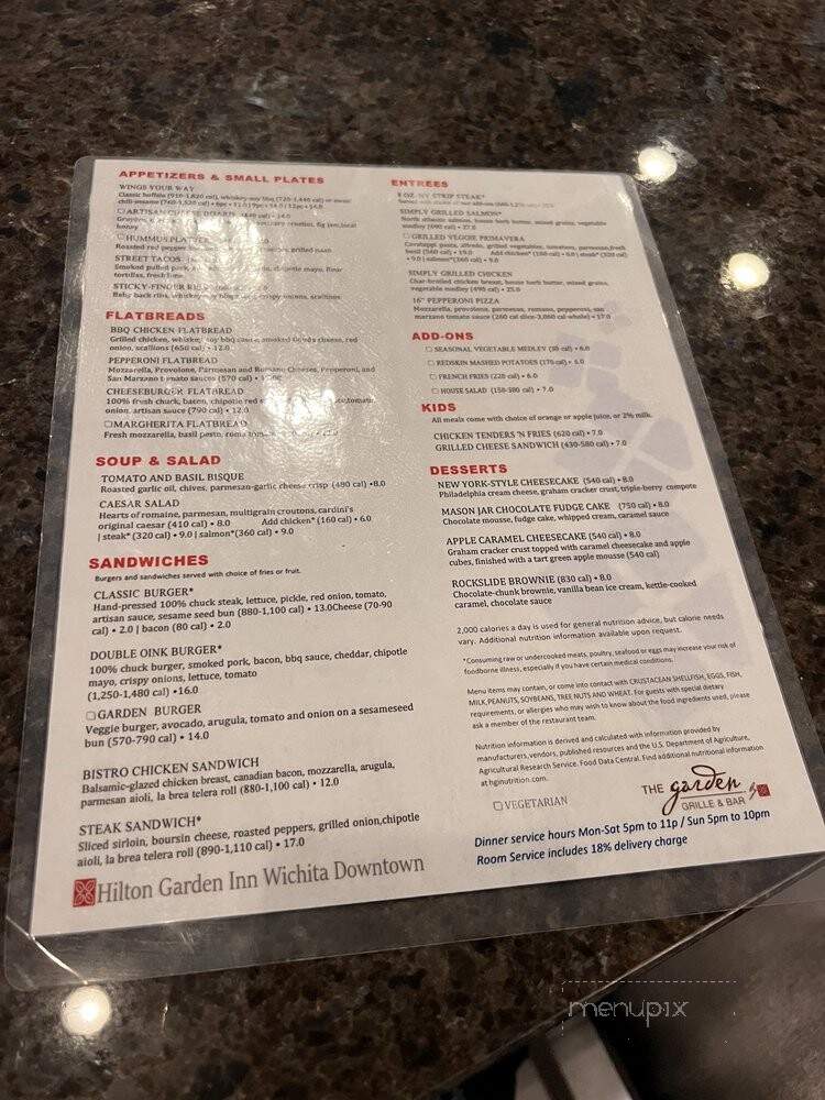 Garden Grille & 401 Pub - Wichita, KS menu_pic